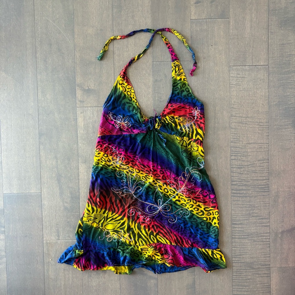 Colorful Zebra-Leopard Print Dress